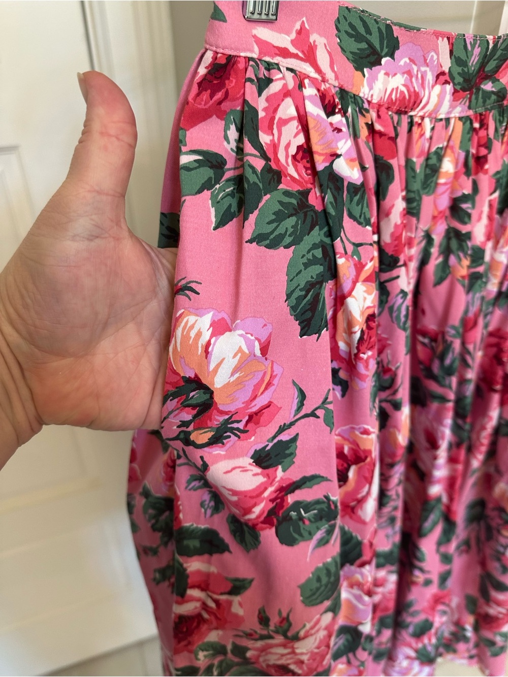 NEW Vixen by Micheline Pitt Pink Floral Skirt Sz Small Cottagecore Garden Retro - Picture 5 of 6